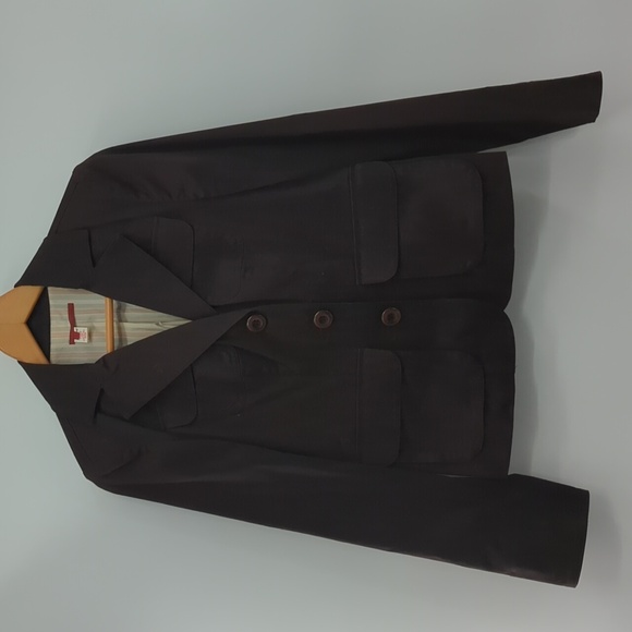 Tape Measure Anthropologie Retro Brown Blazer Jacket - Picture 1 of 12